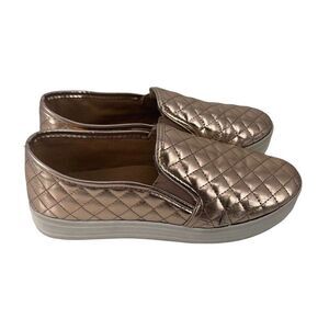 Platform Sneakers Rose Gold Metallic Quilted Breckelles Womens Size 9 Casual